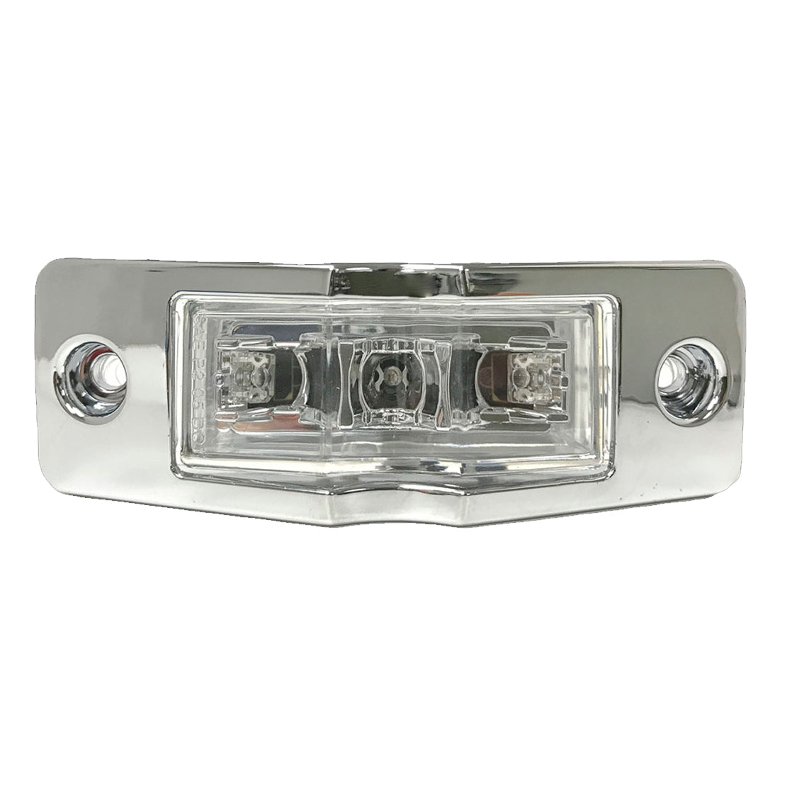 Marker Light 1x4 with 3 LEDs - Amber LEDs / Clear Lens with Chrome Bezel