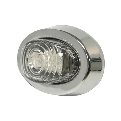Oval Mini LED Marker Light - Amber LEDs / Clear Lens with Bezel