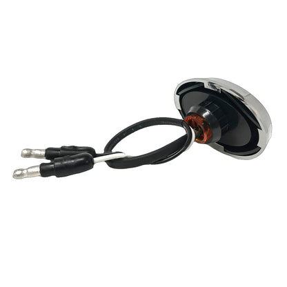 Oval Mini LED Marker Light - Amber LEDs / Clear Lens with Bezel