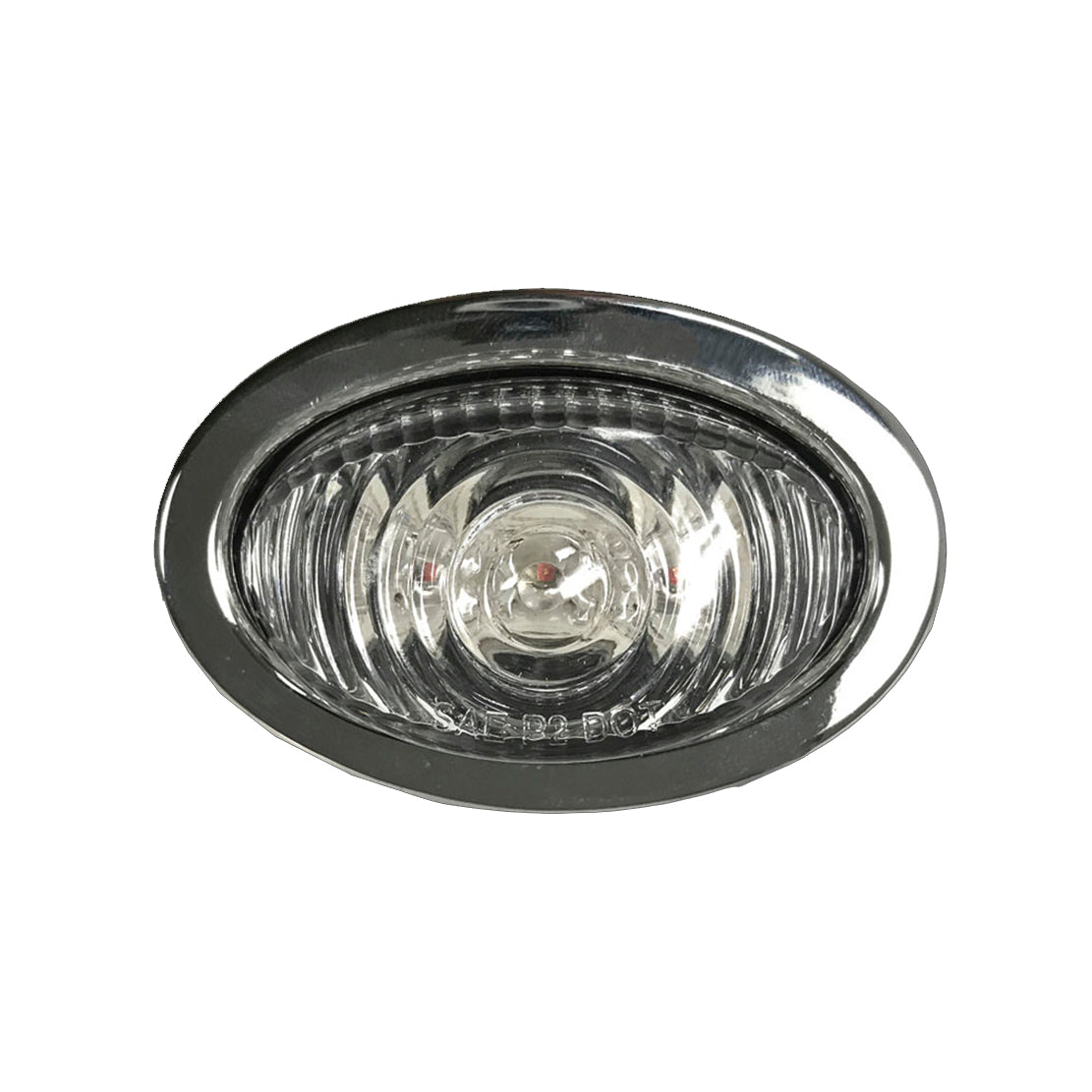 Oval Mini LED Marker Light - Amber LEDs / Clear Lens with Bezel