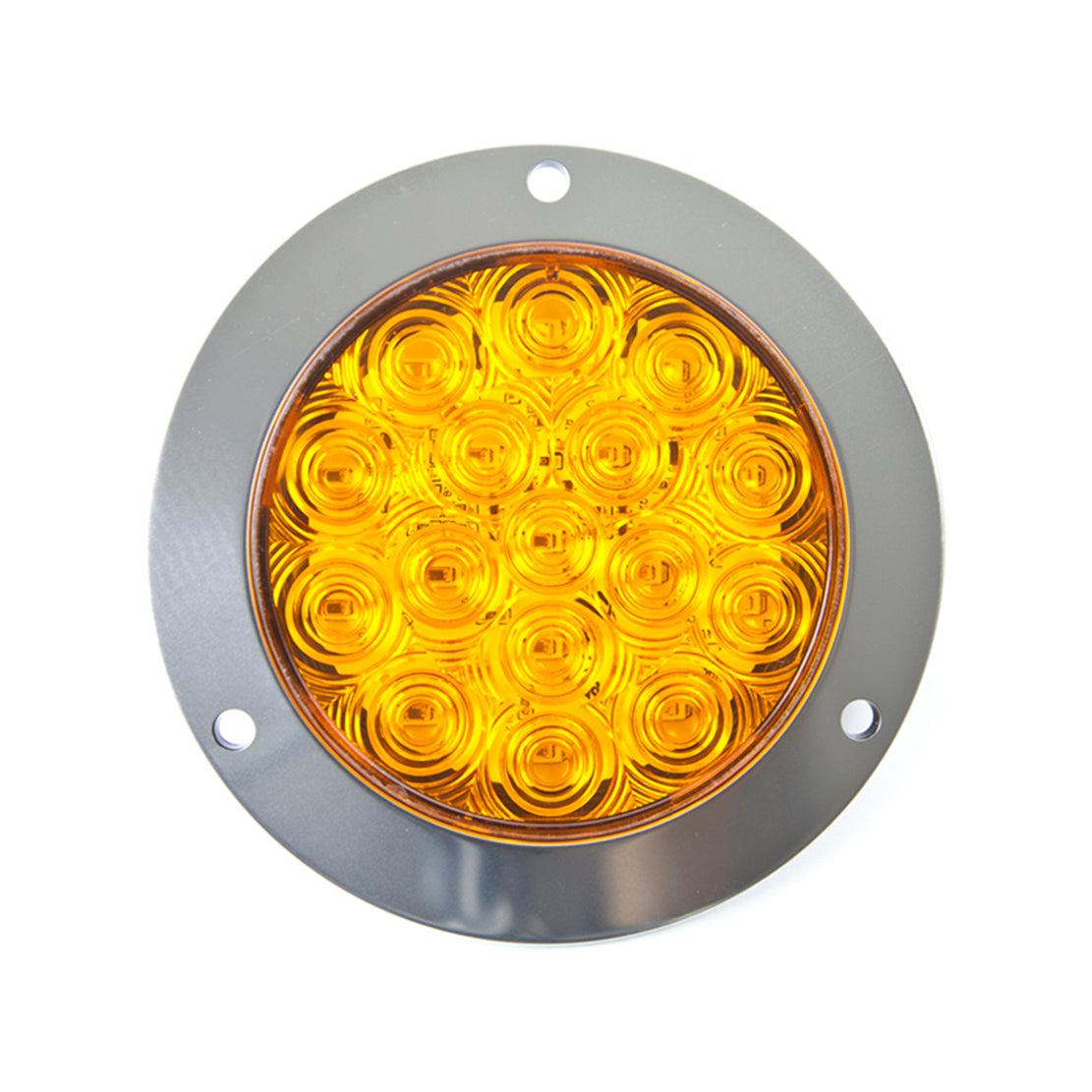 4-Inch Turn Signal Light - Amber LED / Amber Lens with Stainless Steel Flange