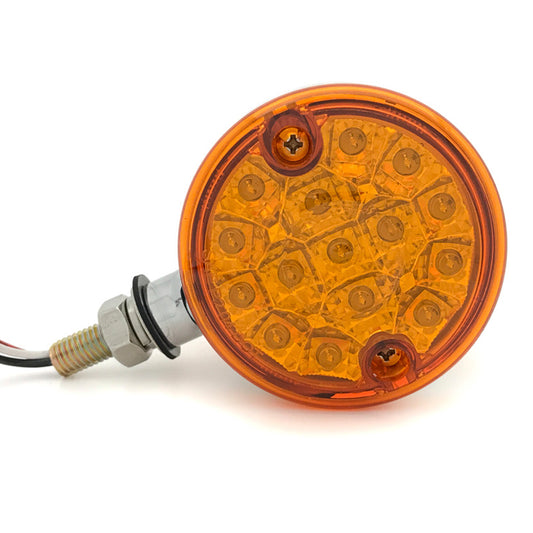 Double Sided Turn Signal - 3" Round / Amber LED / Amber Lens