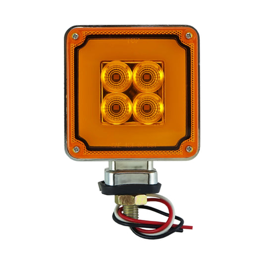 Mini Square Glow Turn Signal Light - Amber/Amber