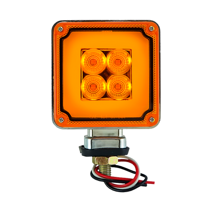 Mini Square Glow Turn Signal Light - Amber/Amber