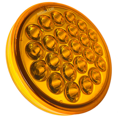 Chrome Reflective Turn Signal - 4-Inch Round / Amber LED / Amber Lens