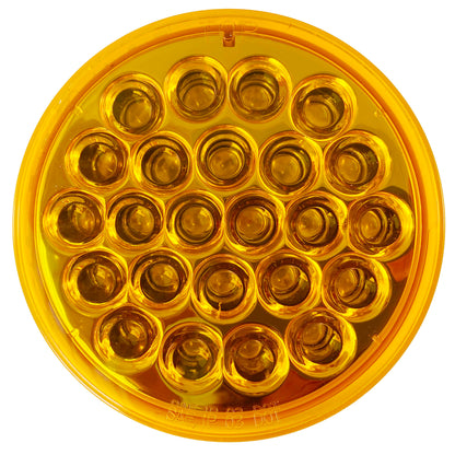 Chrome Reflective Turn Signal - 4-Inch Round / Amber LED / Amber Lens