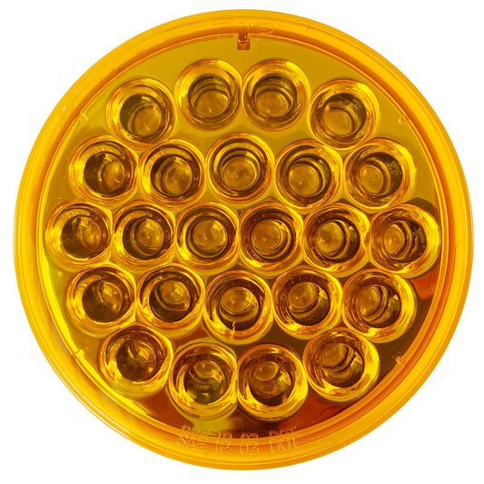 Chrome Reflective Turn Signal - 4-Inch Round / Amber LED / Clear Lens