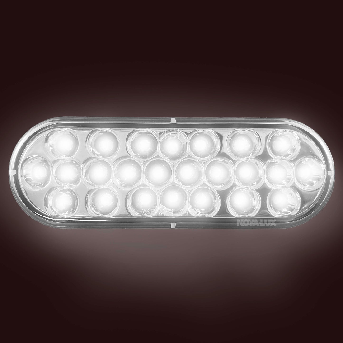 Chrome Reflective Reverse Light - 6-Inch Oval / 24 White LEDs / Clear Lens