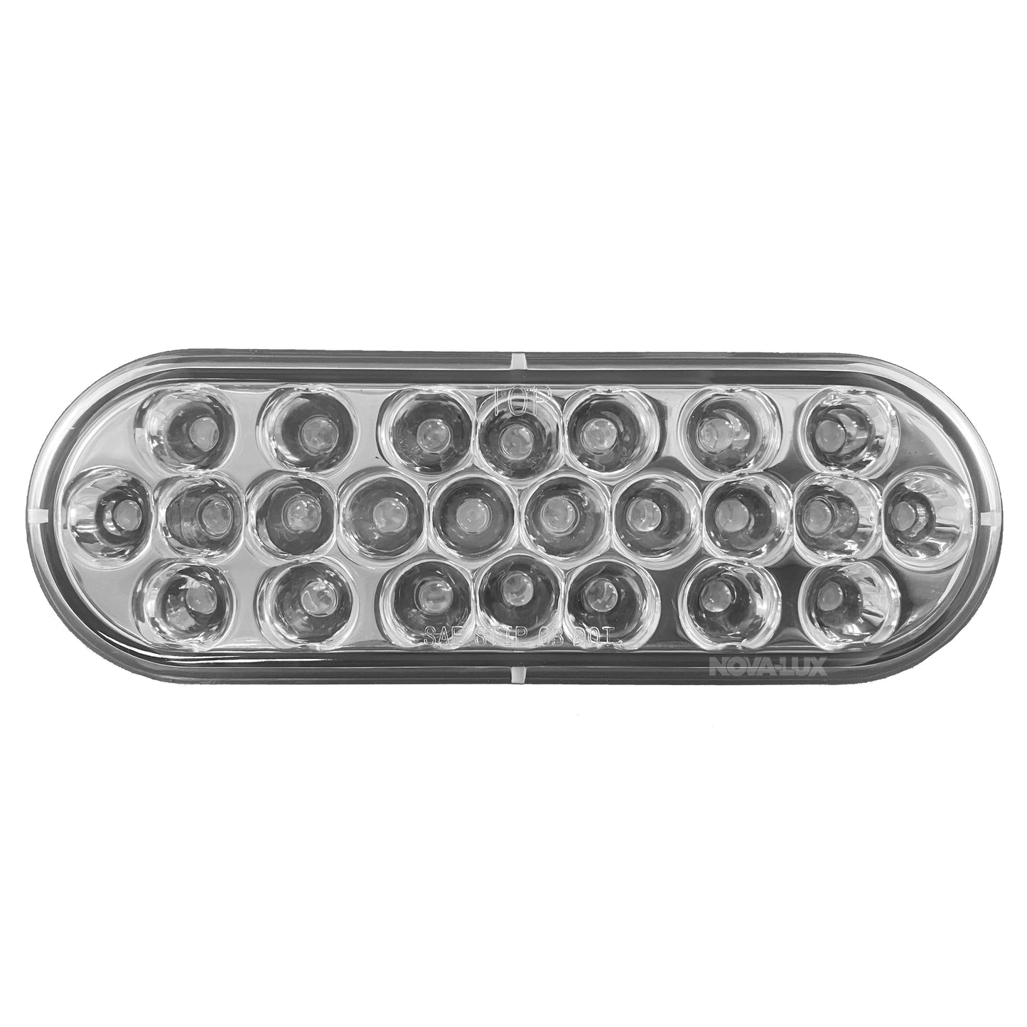 Chrome Reflective Reverse Light - 6-Inch Oval / 24 White LEDs / Clear Lens