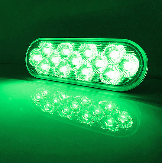 Brake Light 6" Oval 12 LED Dual Color Red to Green