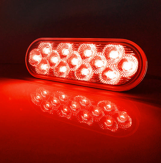 Brake Light 6" Oval 12 LED Dual Color Red to White